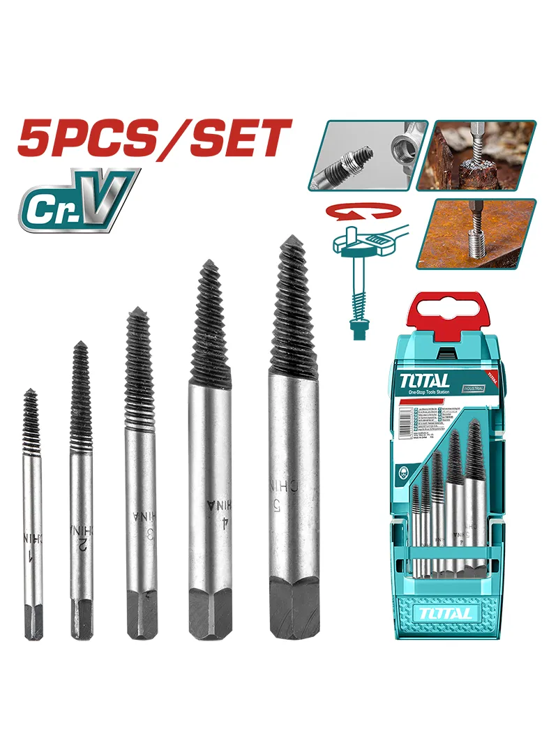 JUEGO 5 EXTRACTORES DE TORNILLOS 3-18MM CR-V