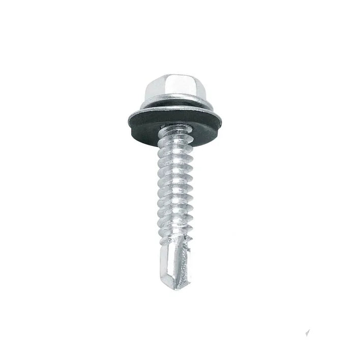 Tornillo Autoperforante Cabeza Hexagonal Tipo Broca Zincado C/Arandela de Neopreno