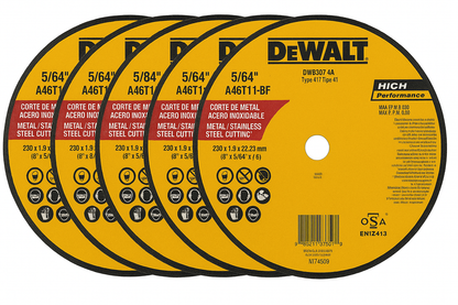 Disco Abrasivo para Corte Fino de Metal E Inoxidable de 9" X 0.078" X 7/8" DW8067LA