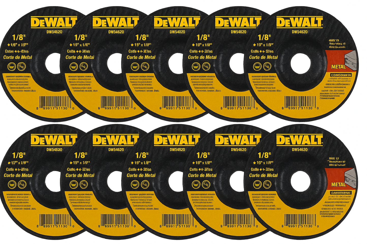 Disco Abrasivo Tipo 42 Para Corte de Metal 4.1/2" X 1/8" X 7/8" Grano A30 DW54820