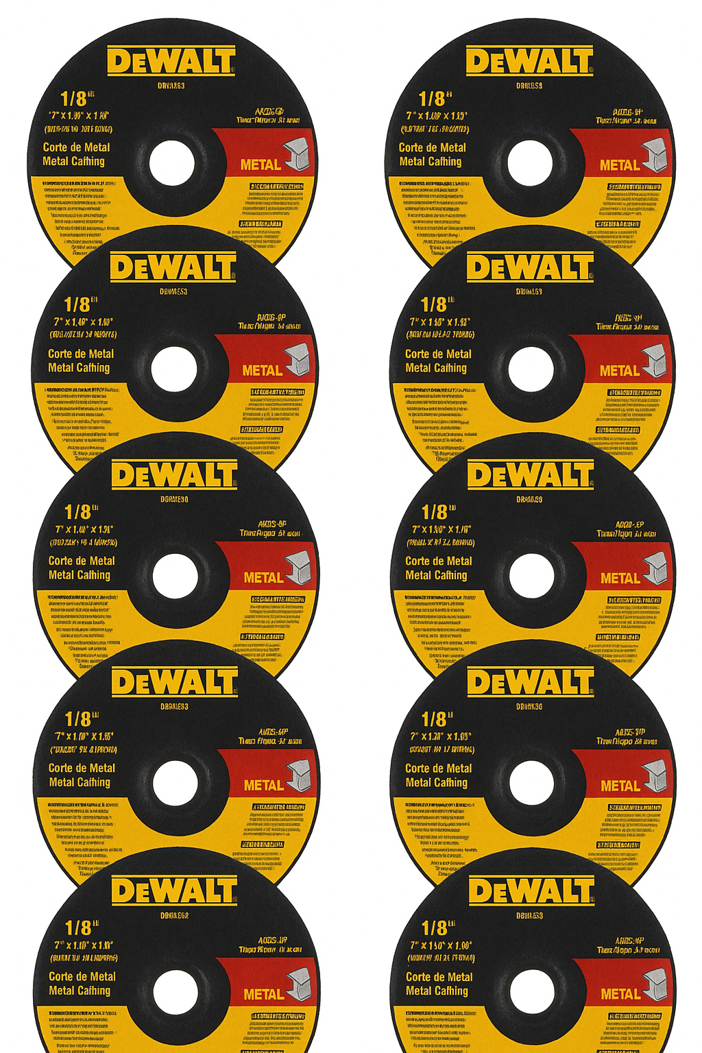 Disco Abrasivo Tipo 42 Para Corte de Metal 7" X 1/8" X 7/8" Grano A30 DW54840