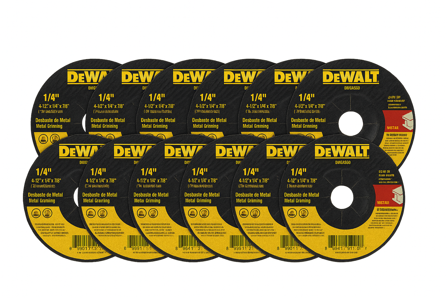 Disco Abrasivo Tipo 27 Para Desbaste de Metal 4.1/2" X 1/4" X 7/8" Grano A24 DW54830