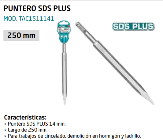 TAC1511141 CINCEL DE PUNTA SDS PLUS 14X250MM