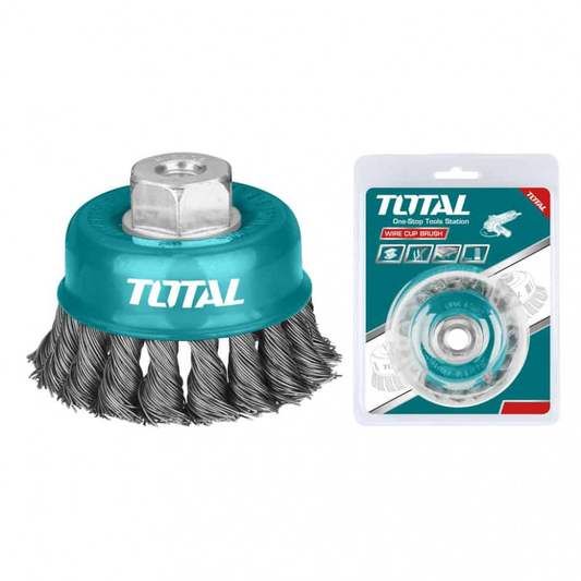 CEPILLO DE ALAMBRE TRENZADO COPA DIAMETRO 3" ROSCA 5/8"-11UNC 12500RPM