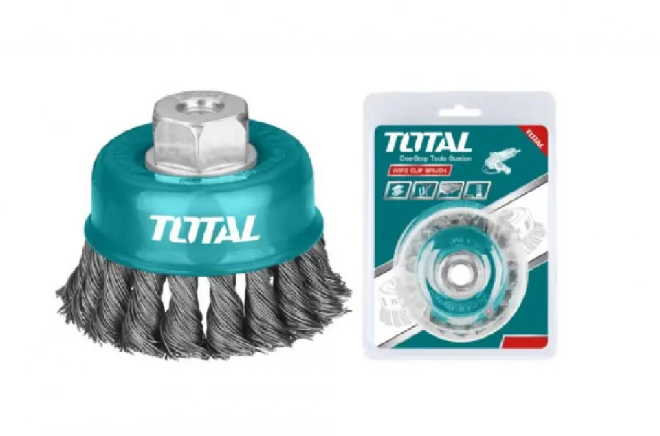 CEPILLO DE ALAMBRE TRENZADO COPA DIAMETRO 4" ROSCA 5/8" 8500RPM