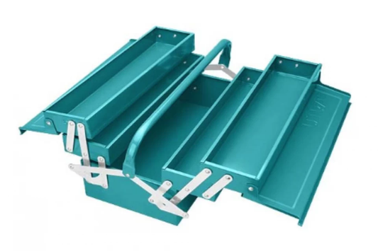 CAJA DE HERRAMIENTAS METALICA 3 NIVELES 400X200X195MM CELESTE