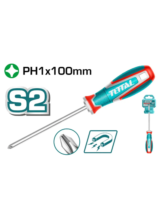 DESTORNILLADOR PHILLIPS PH1 100MM CON PUNTA MAGNETICA S2