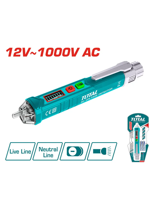 PROBADOR DE VOLTAJE TIPO BOLIGRAFO C/ALARMA SONORA 12V-1000V AC