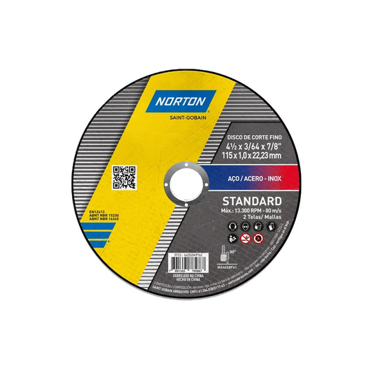 Disco de Corte Norton Stándard 4-1/2" x 3 /64 x 7/8"